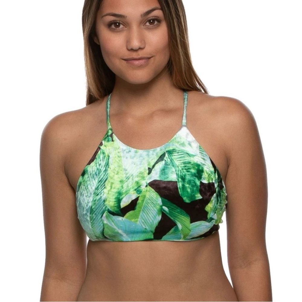 Jolyn Velvet Nate Top - Palm Fronds